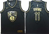 Nets 11 Kyrie Irving Black Gold Nike Swingman Jersey,baseball caps,new era cap wholesale,wholesale hats